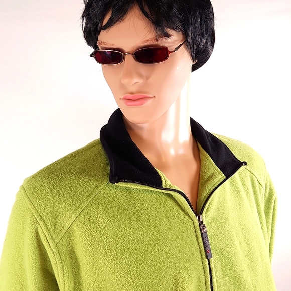 Izod Perform X Fleece Jacket Size L Lime Green - Picture 4 of 16